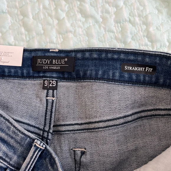 Judy Blue destroyed knee high waist straight jeans - Picture 6 of 11